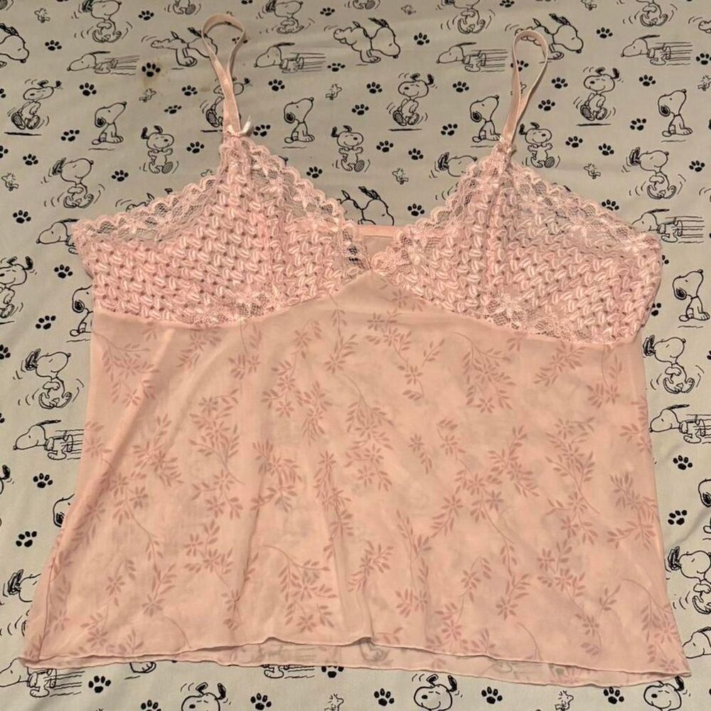 Rampage Women's Pink pink lace camisole